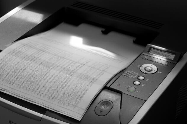 laser printer printing 