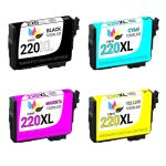 Epson 220XL T220XL Black &amp; Color 4-pack HY Ink Cartridges