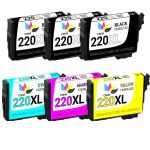 Epson 220XL T220XL Black &amp; Color 6-pack HY Ink Cartridges