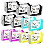 Epson 252XL T252XL Black &amp; Color 11-pack HY Ink Cartridges