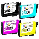 Epson 288XL T288XL Black &amp; Color 4-pack HY Ink Cartridges