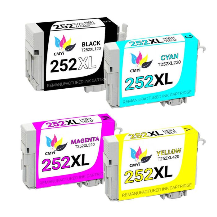 Epson 252XL T252XL Black & Color 4-pack HY Ink Cartridges