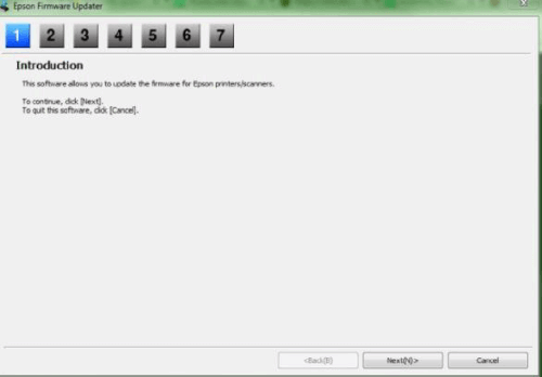 Epson Firmware Updater step 1